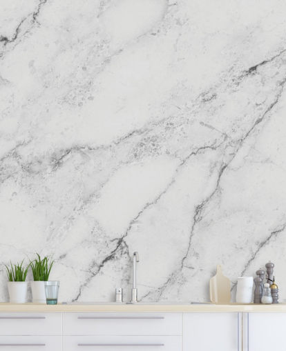 white customisable marble wallpaper mural called Black and White Marble for kitchens and bathrooms white customisable marble wallpaper mural called Black and White Marble for kitchens and bathrooms