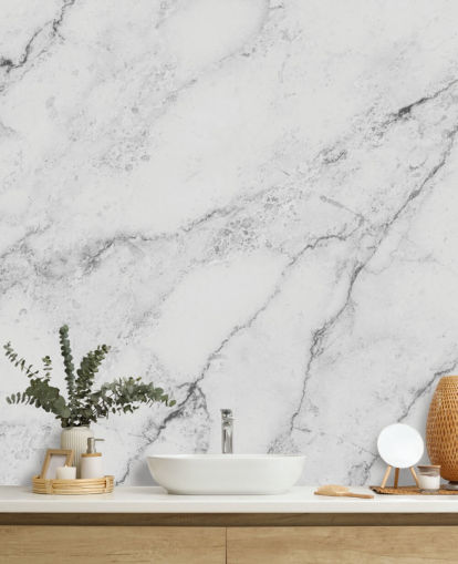 white customisable marble wallpaper mural called Black and White Marble for kitchens and bathrooms white customisable marble wallpaper mural called Black and White Marble for kitchens and bathrooms