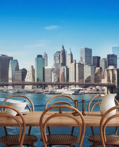 papier peint mural lumineux de la ville de New York appelé New York Brooklyn Bridge Skyline papier peint mural lumineux de la ville de New York appelé New York Brooklyn Bridge Skyline