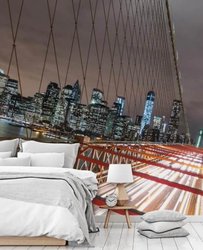 Brooklyn Bridge bei Nacht Fototapete Brooklyn Bridge bei Nacht Fototapete