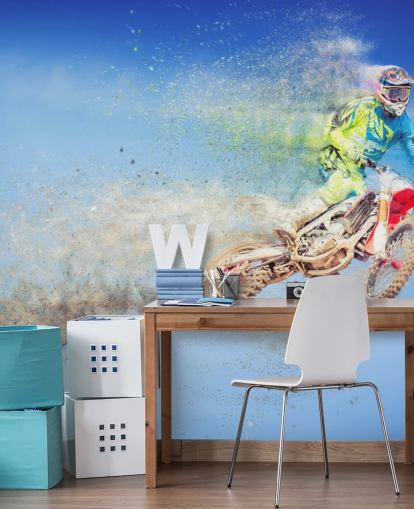 Flying Motocross Rider Bakgrunn Flying Motocross Rider Bakgrunn