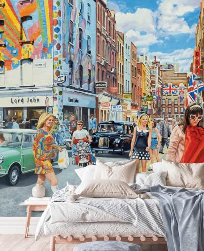 Londoner Straßentapete der 1960er Jahre Londoner Straßentapete der 1960er Jahre