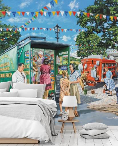 mobile food shop in village wallpaper mobile food shop in village wallpaper