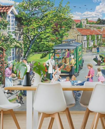 mobil butikk midt i en landsby tapet mobil butikk midt i en landsby tapet