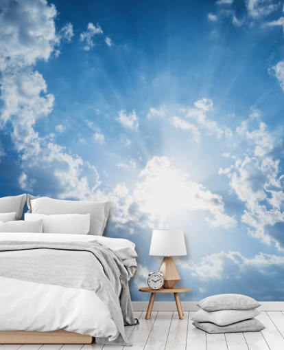 Blauw en wit hemelbehang Blauw en wit hemelbehang