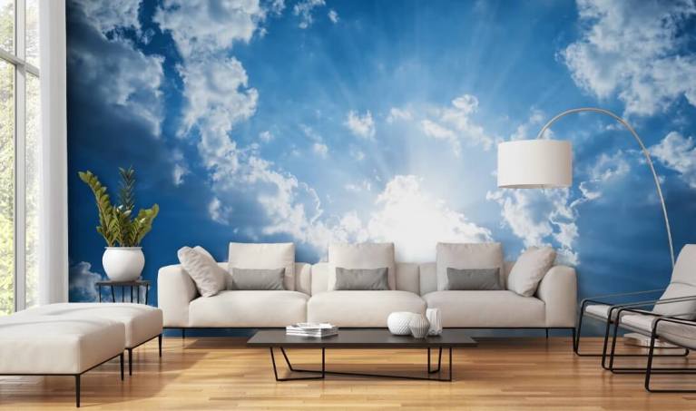 Blue Sky & Clouds Wallpaper Mural, Sky & Clouds Wallpaper
