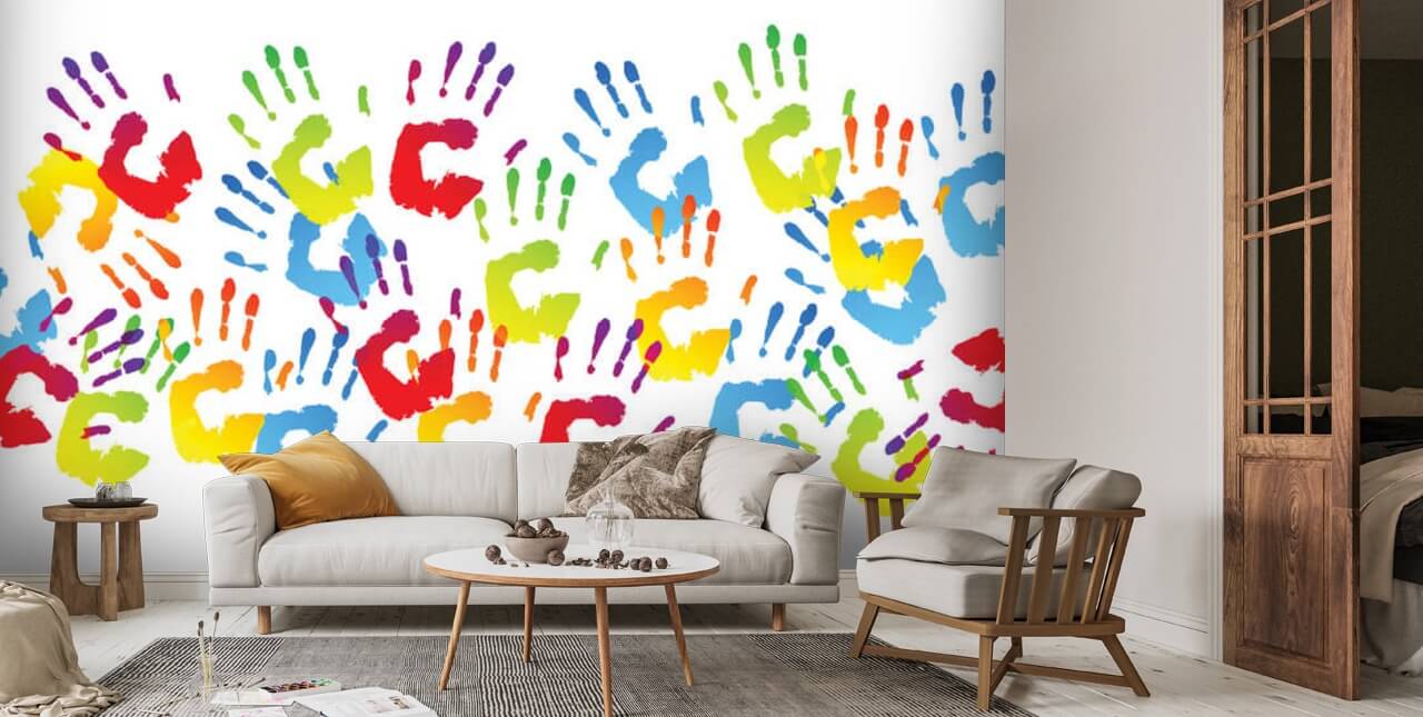 colourful handprints