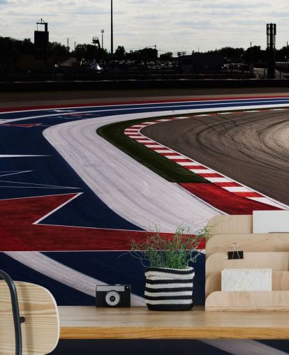 F1 Track in Blue, White and Red Colours Wallpaper F1 Track in Blue, White and Red Colours Wallpaper