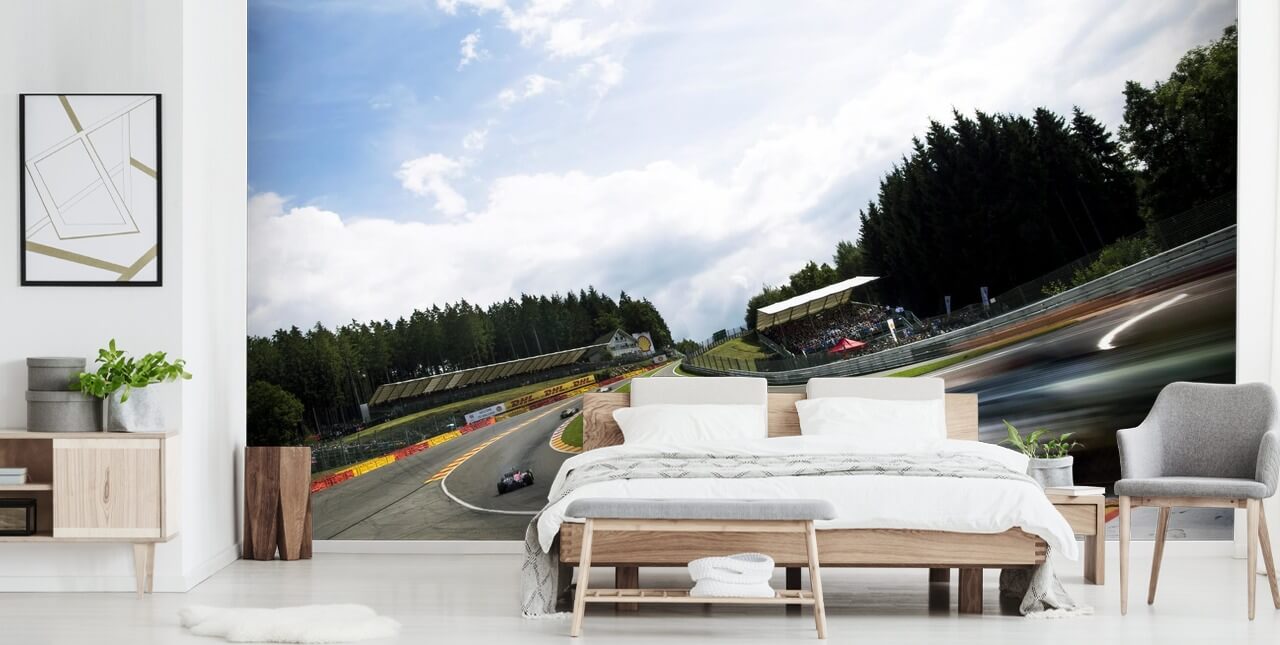 F1 Race og Track Bakgrunn Veggmaleri