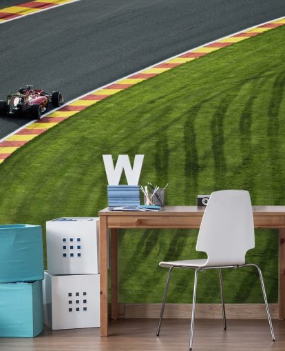 Decorazione murale con pista di F1 sul lato verde Decorazione murale con pista di F1 sul lato verde