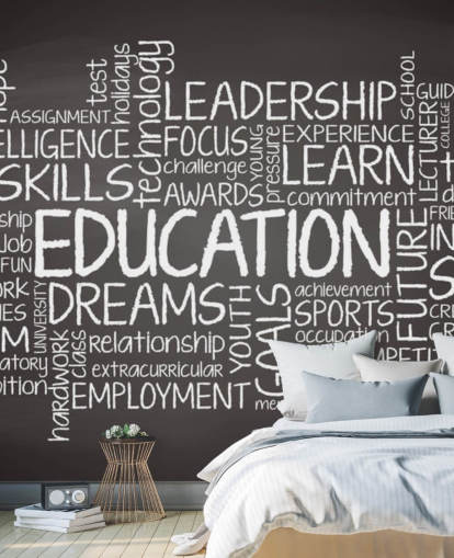 Mural de parede de nuvem educacional Mural de parede de nuvem educacional