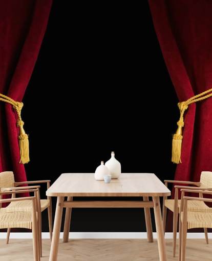 Rideau en velours rouge avec pompon Red Velvet Wallpaper Rideau en velours rouge avec pompon Red Velvet Wallpaper