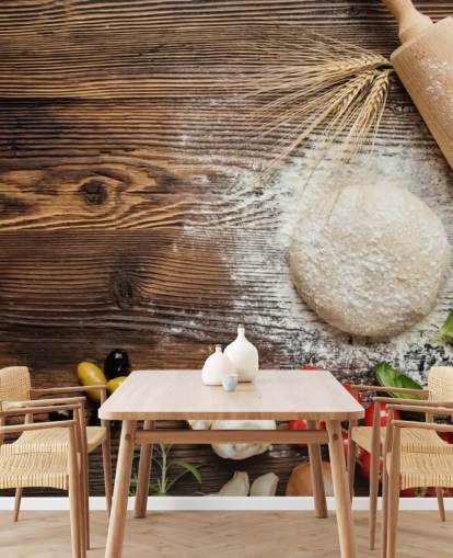 Bread Dough Tomatoes and Rolling Pin Wall Mural Bread Dough Tomatoes and Rolling Pin Wall Mural