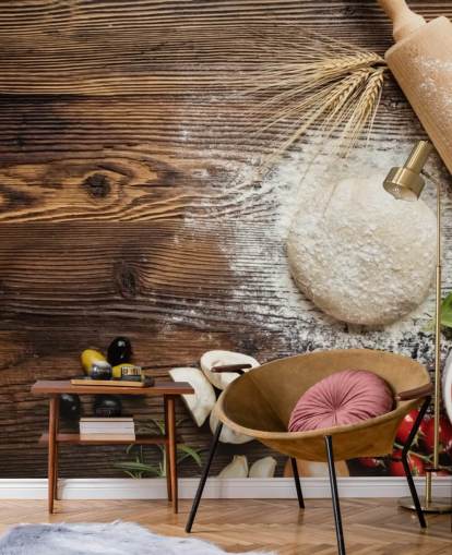 Bread Dough Tomatoes and Rolling Pin Wall Mural Bread Dough Tomatoes and Rolling Pin Wall Mural