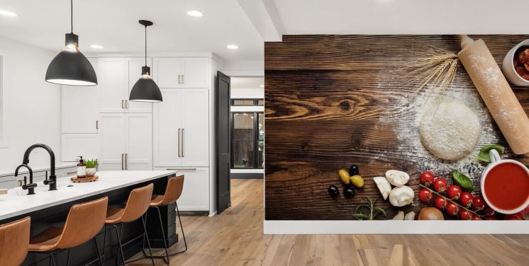 Bread Dough Tomatoes and Rolling Pin Wall Mural