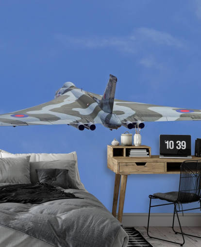 Avro Vulcan bombplan bakifrån väggmålning Avro Vulcan bombplan bakifrån väggmålning