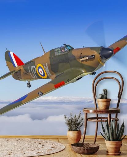 Papier peint avion ouragan au-dessus des nuages Papier peint avion ouragan au-dessus des nuages