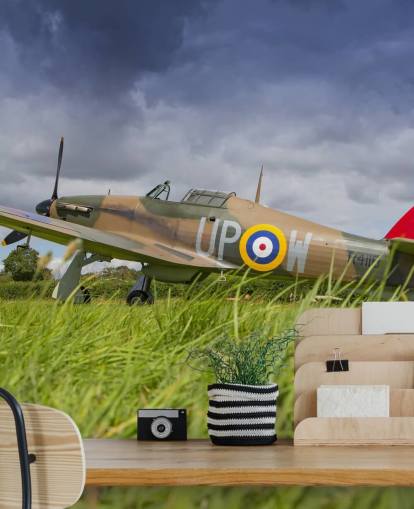 Airplane in Field Wallpaper Airplane in Field Wallpaper