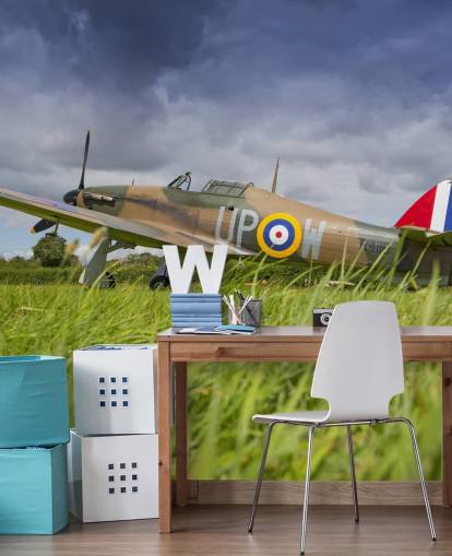 Airplane in Field Wallpaper Airplane in Field Wallpaper