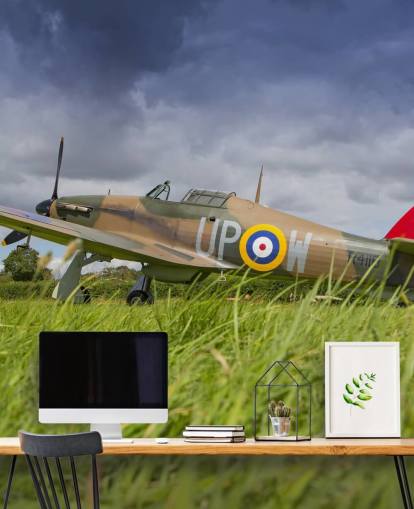 Airplane in Field Wallpaper Airplane in Field Wallpaper