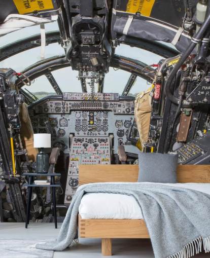 Kalla kriget bombplan Cockpit väggmålning Kalla kriget bombplan Cockpit väggmålning