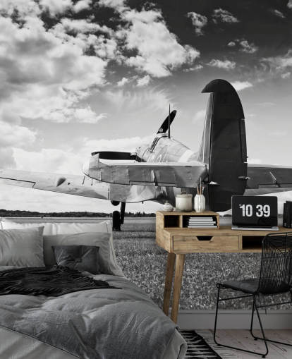 zwart-wit Rier of Plane Wallpaper zwart-wit Rier of Plane Wallpaper