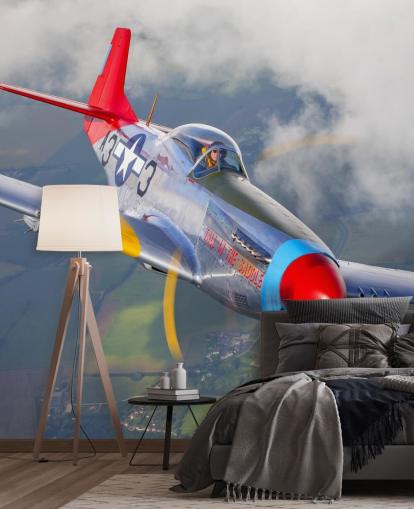 Lentävä lentokone yli Fields Taustakuva Lentävä lentokone yli Fields Taustakuva