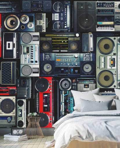 Boombox tapet vægmaleri Boombox tapet vægmaleri