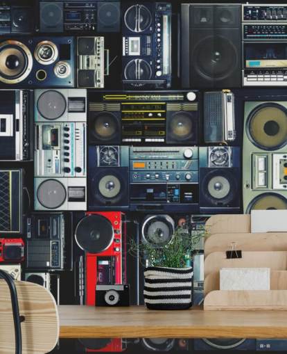 Boombox tapet vægmaleri Boombox tapet vægmaleri