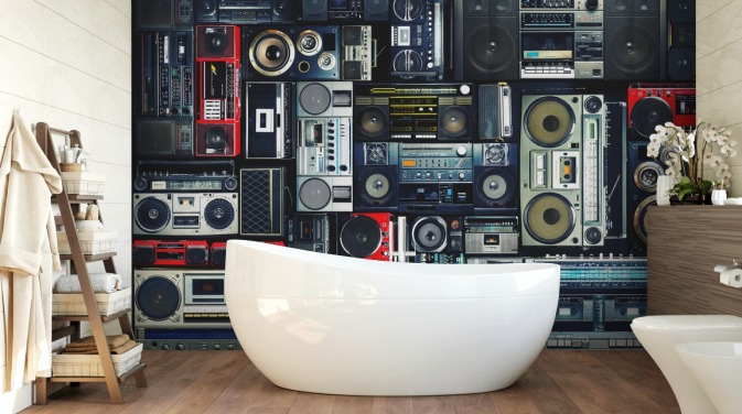 Boombox Taustakuva Seinämaalaus