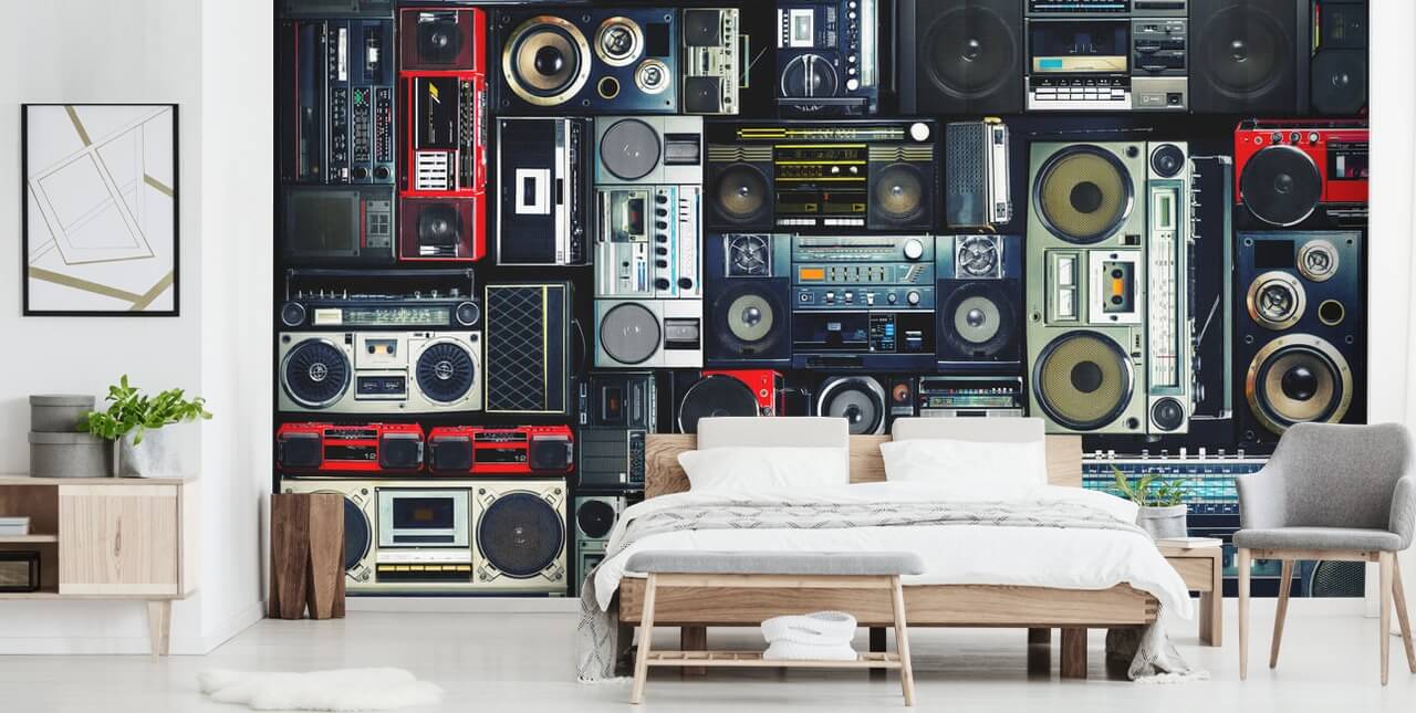 Boombox Bakgrunn Veggmaleri