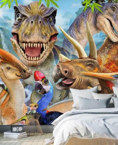 Decorazione murale con selfie con dinosauri Decorazione murale con selfie con dinosauri