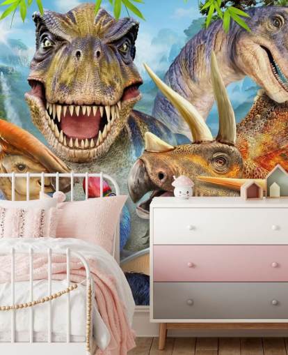 Decorazione murale con selfie con dinosauri Decorazione murale con selfie con dinosauri