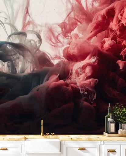 Abstract Red and Black Ink Wallpaper Mural Abstract Red and Black Ink Wallpaper Mural