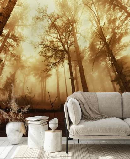 Orange Tonad skog Bakgrund Orange Tonad skog Bakgrund