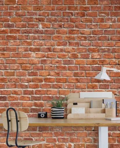 red custom brick wallpaper mural called Old Brick Wall for kitchens red custom brick wallpaper mural called Old Brick Wall for kitchens