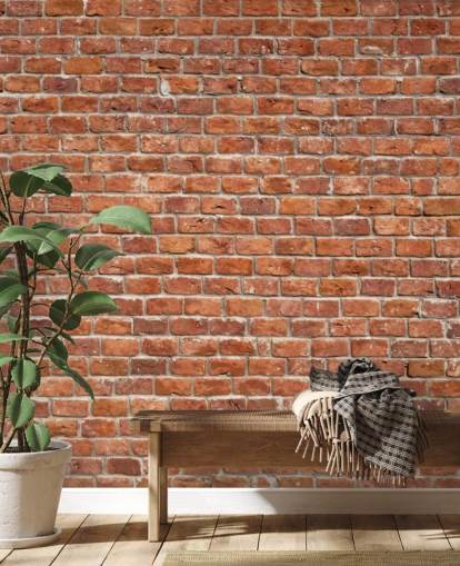 red custom brick wallpaper mural called Old Brick Wall for kitchens red custom brick wallpaper mural called Old Brick Wall for kitchens