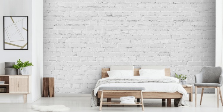 white brick wallpaper mural