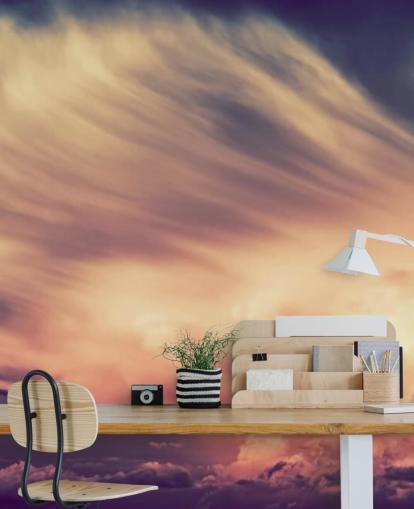 Fondo de pantalla de cielo nublado rosa y morado Fondo de pantalla de cielo nublado rosa y morado