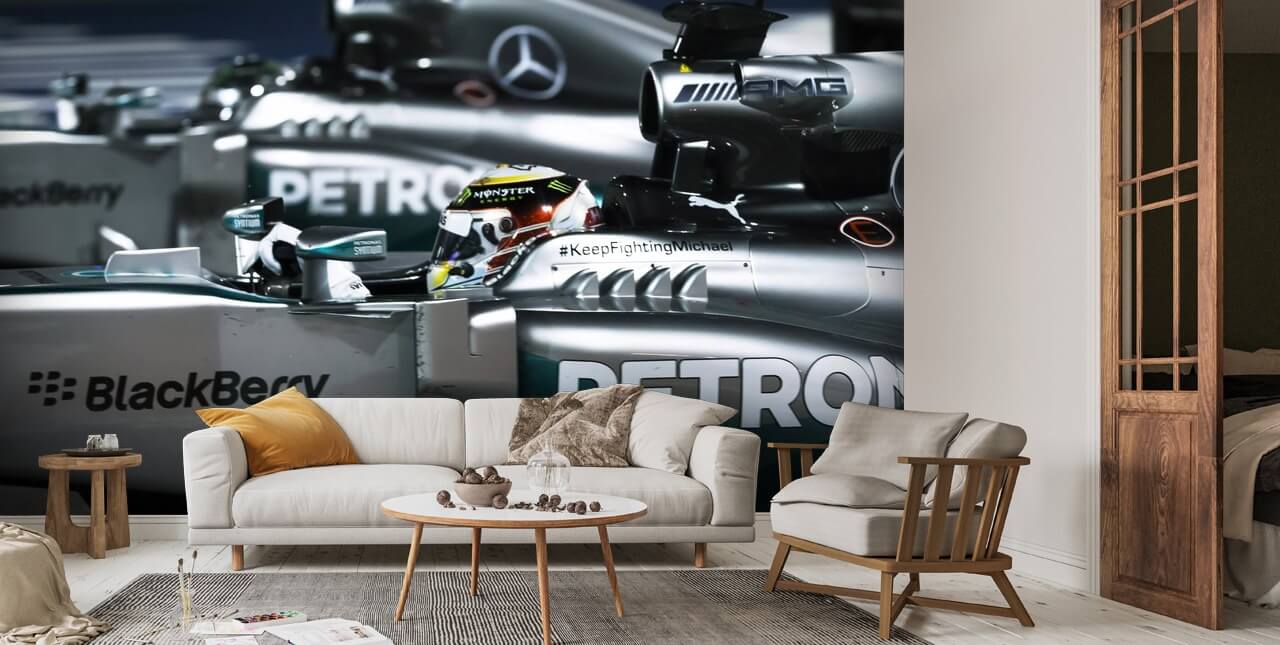 Lewis Hamilton Bahrain 2014 Wall Mural | Wallsauce US