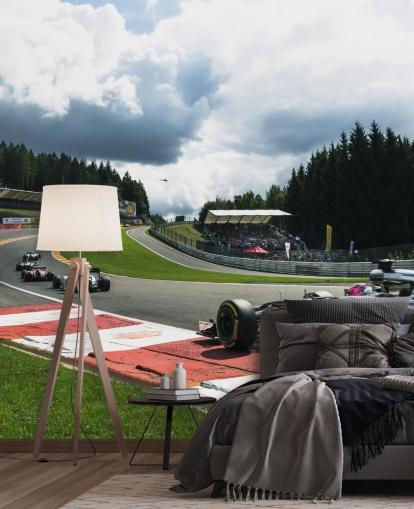 mural de papel de parede F1 brilhante chamado Lap 1 Belgium 2014 de Darren Heath para quartos e escritórios domésticos mural de papel de parede F1 brilhante chamado Lap 1 Belgium 2014 de Darren Heath para quartos e escritórios domésticos