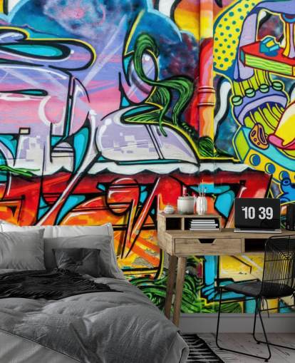 Färgglada Graffiti väggmålning Bakgrund Färgglada Graffiti väggmålning Bakgrund