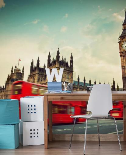 Papel de Parede de Ônibus Vermelho em Londres Papel de Parede de Ônibus Vermelho em Londres