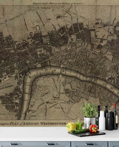 Papel tapiz archivado del mapa de Londres Papel tapiz archivado del mapa de Londres