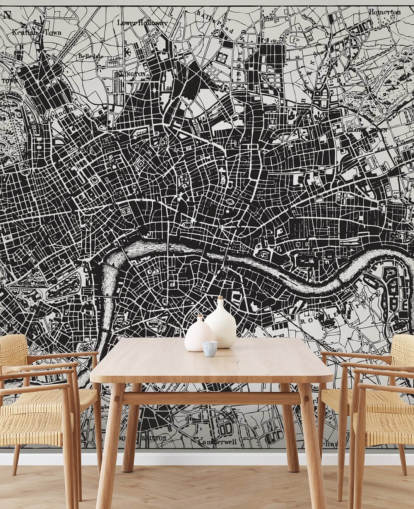 Historical Map of London Wall Mural Historical Map of London Wall Mural