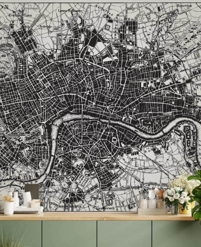 Mapa histórico do Mural do Muro de Londres Mapa histórico do Mural do Muro de Londres