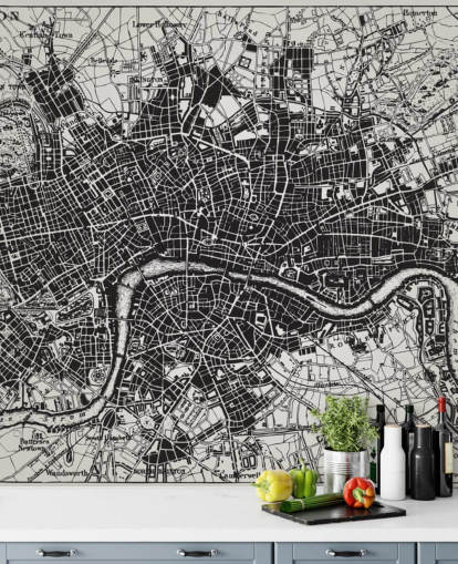 Decorazione murale con mappa storica di Londra Decorazione murale con mappa storica di Londra