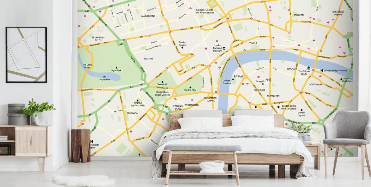 Londoner Karte Straßen-Tapete