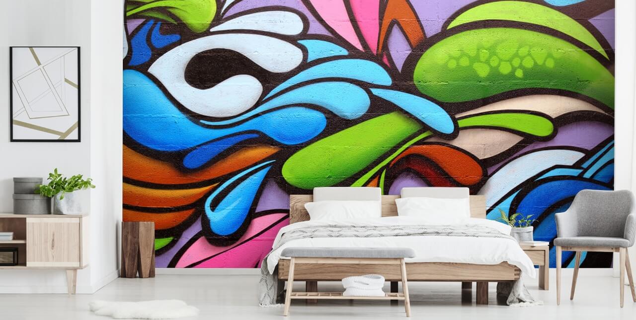 Bold Colourful Graffiti Wallpaper