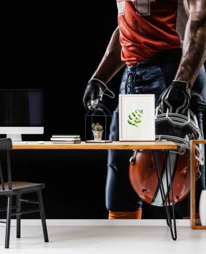 mørkt NFL tapetmaleri kalt American Football Sportsman for tenårings soverom og sportsklubber mørkt NFL tapetmaleri kalt American Football Sportsman for tenårings soverom og sportsklubber